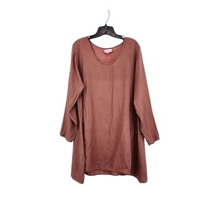 Cachaca Women's Lightweight Vintage Long Sleeves Tunic Lagenlook Top - M